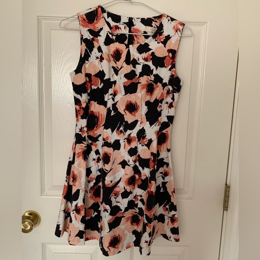 Floral Sleeveless Dress - Black, Pink, White